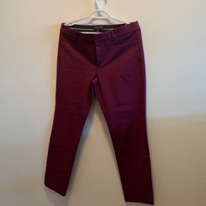 Women's Burgundy Slim Dress Pants